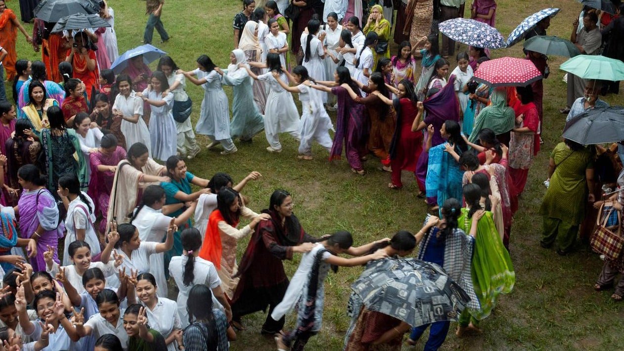 Students celebrate after getting HSC result